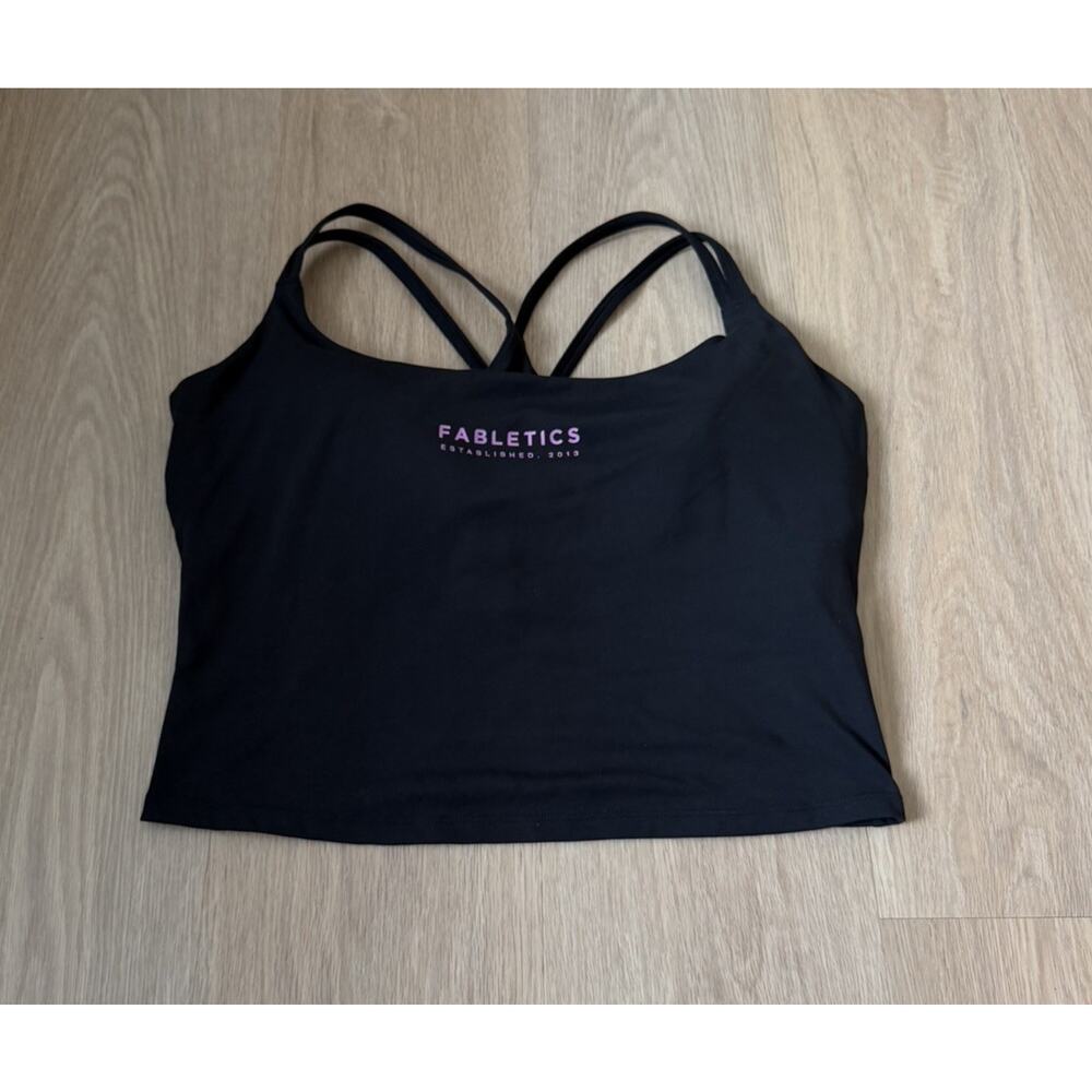 Fabletics Principal Built-In Bra Tank Top Black Women's size XXL/1X NWT